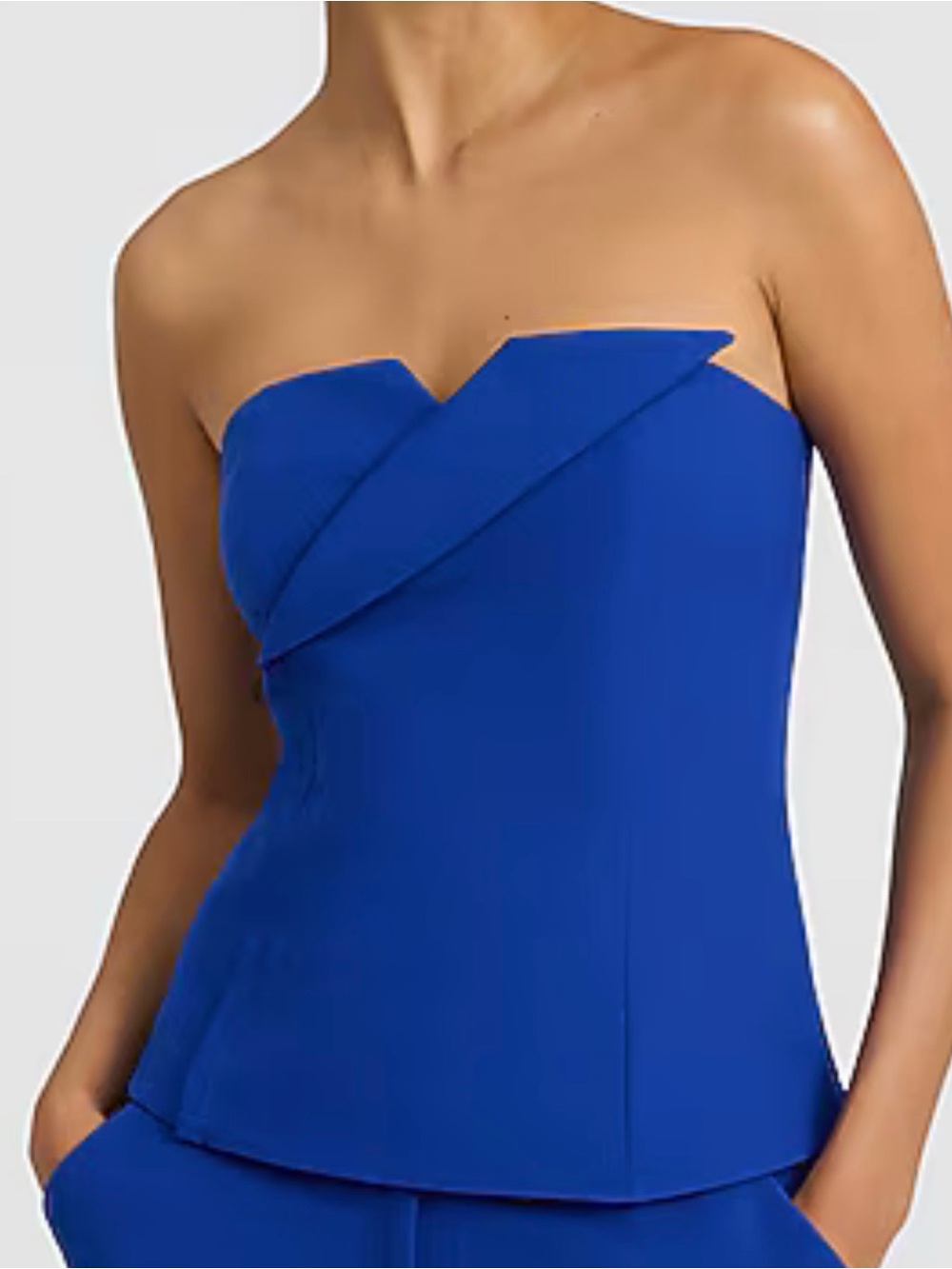 Strapless Royal Blue Peplum Vest